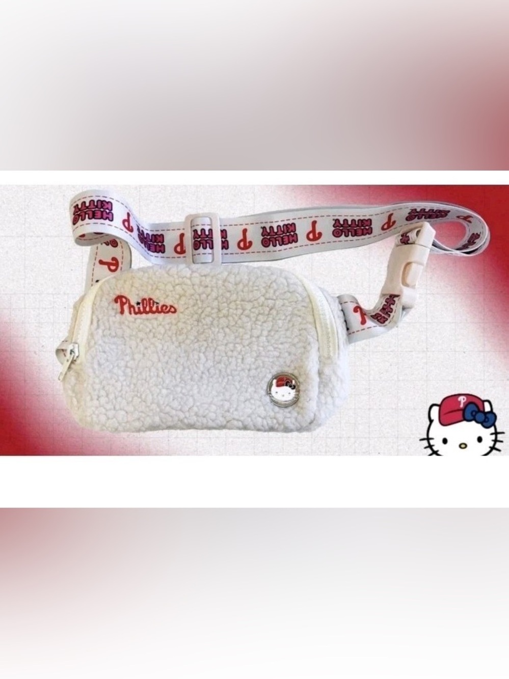 Hello Kitty White Sherpa Belt Bag - Phillies Collaboration